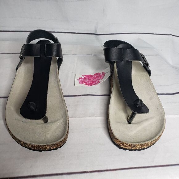 Anatomic size 36 black cork heel sandal NWT - Picture 1 of 7